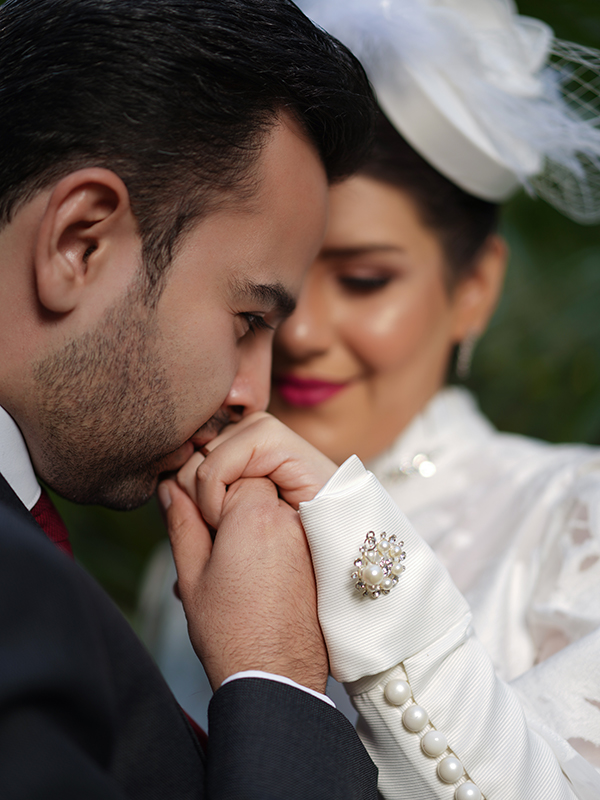 نمونه عکاسی پرتره و ژست‌دار عروس و داماد در مراسم عقد